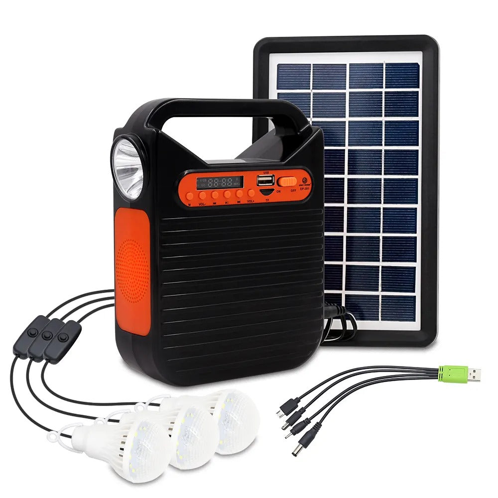 Système d′Éclairage Solaire Portable Avec Radio Bluetooth Speaker (PROMOTION -40%)
