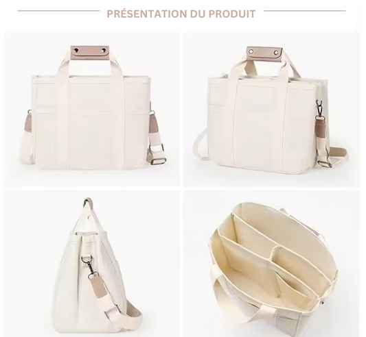 Sac Fourre-tout en Toile Avec Multiples Poches (PROMOTION -40%)